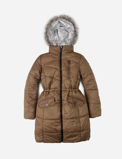 Campera largo medio con capucha