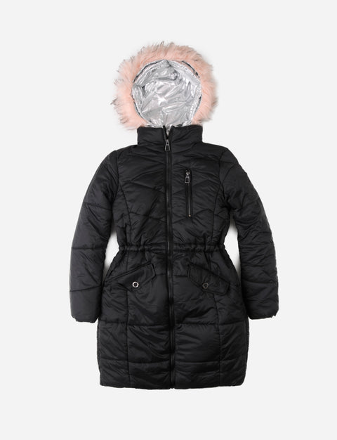 Campera largo medio con capucha