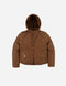 Campera capitoneada con capucha y broches