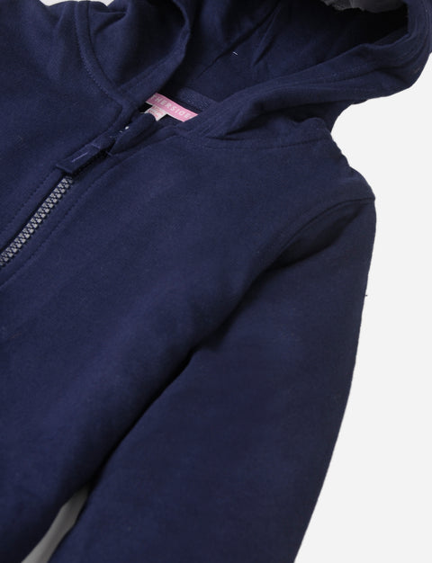 Campera de niña con cierre y capucha