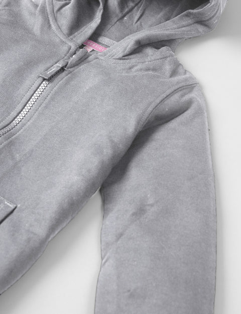 Campera de niña con cierre y capucha