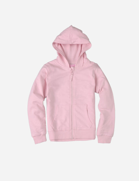 Campera de niña con cierre y capucha