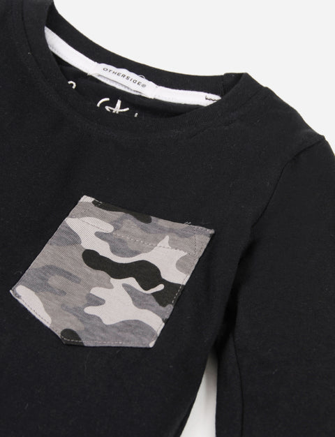 T-shirt manga larga