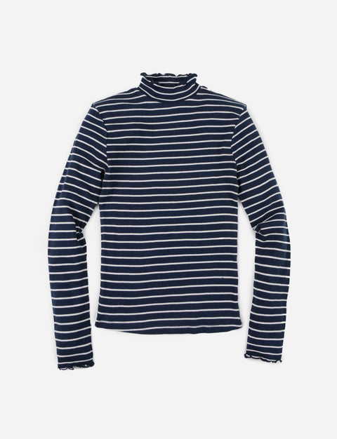 T-shirt manga larga con cuello alto
