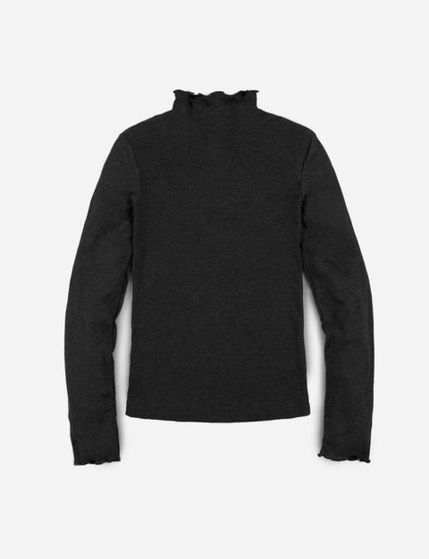 T-shirt manga larga con cuello alto