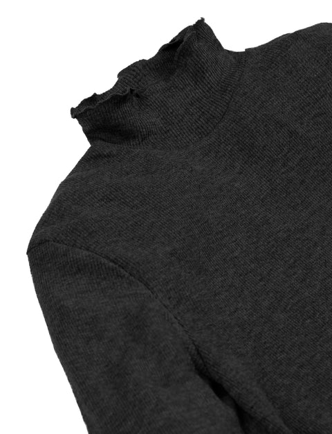T-shirt manga larga con cuello alto